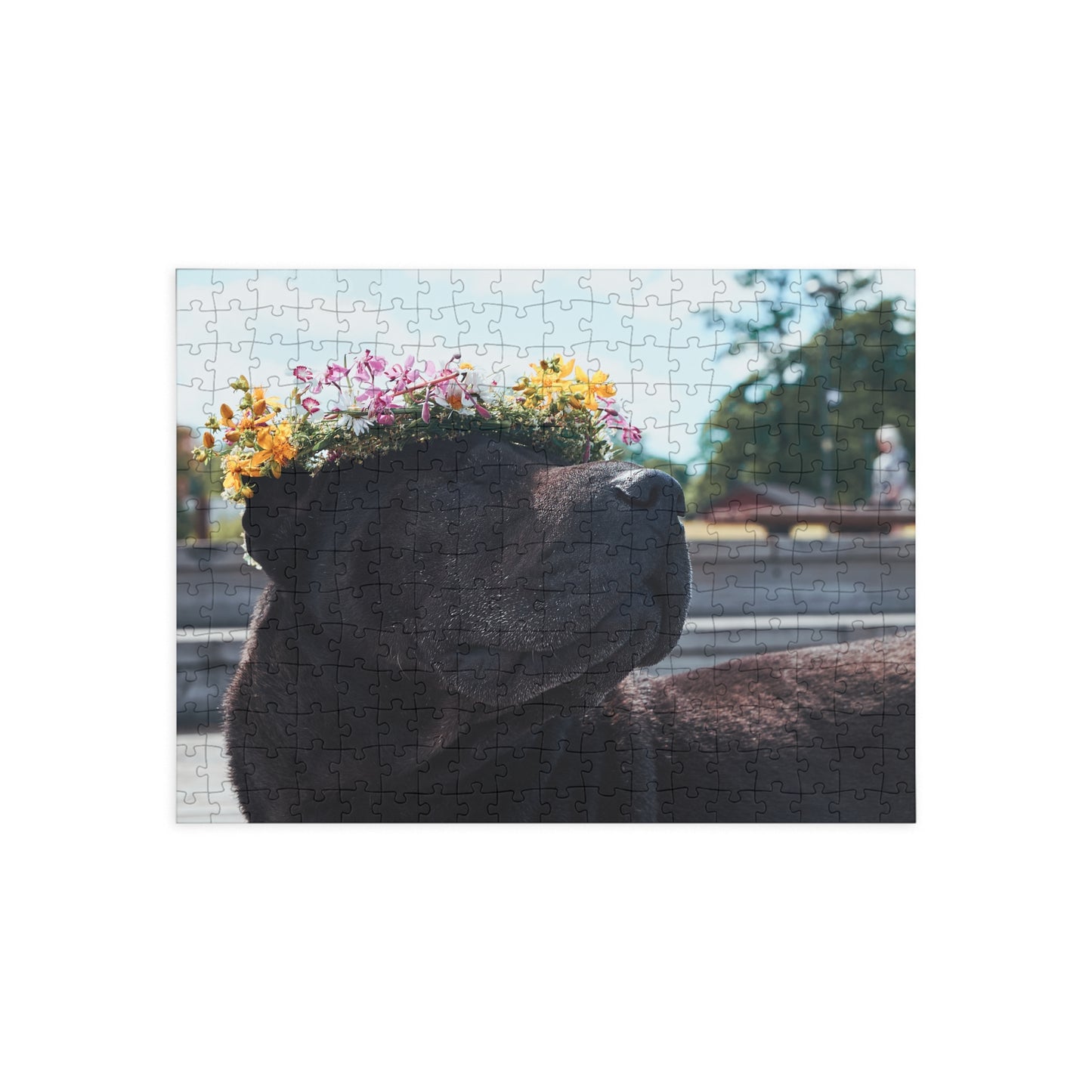 Puzzle - Lulu the Shar Pei with Midsummer Wreath - 252/500 Pieces